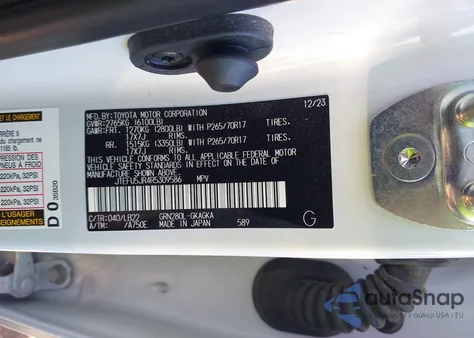 2024 Toyota 4Runner Sr5 Premium z USA, uszkodzony, nr VIN JTEFU5JR4R5309586